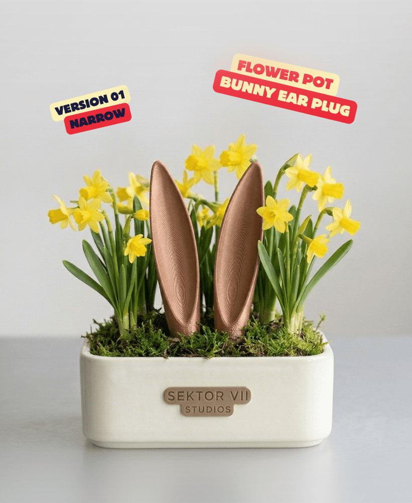 BUNNY EAR FLOWER POT PLUG (NARROW) / CUTE EASTER DECOR / BUNNY EAR / PLANTER DECO / CUTE BUNNY EARS 3d model