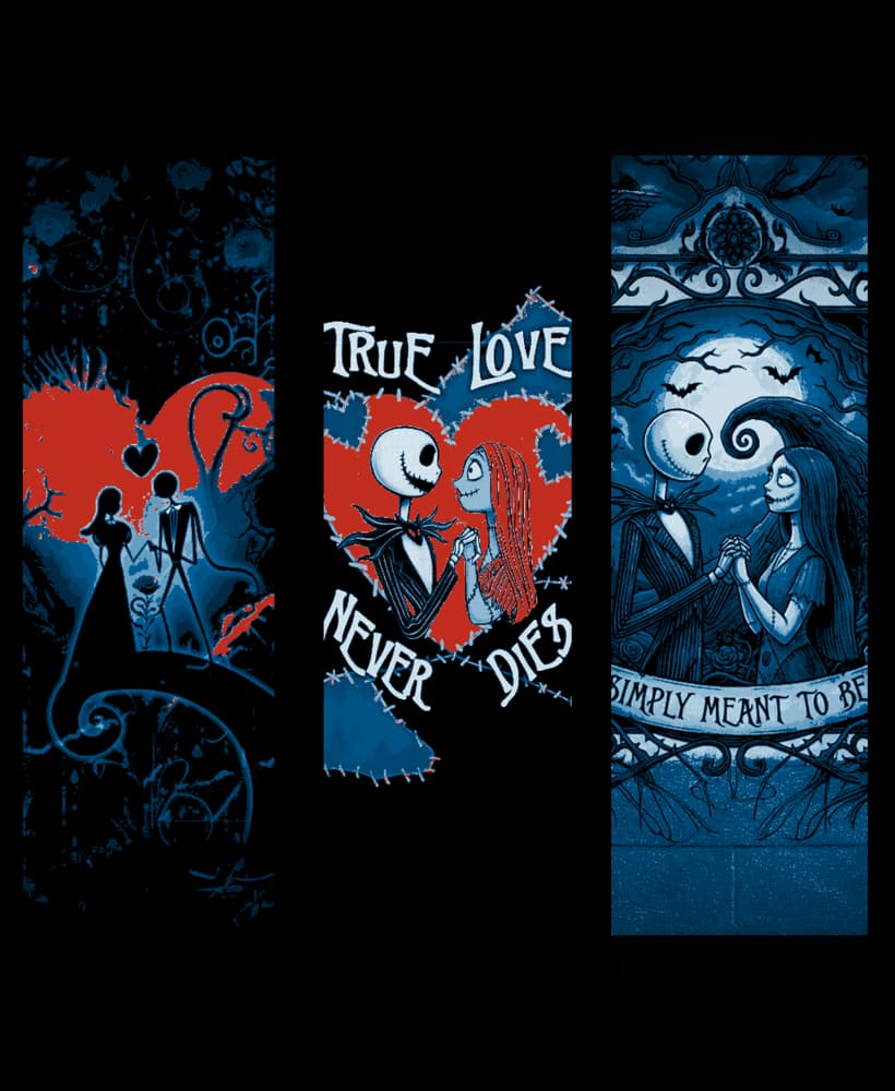 Jack and Sally Celebrating Valentine's Day - Nightmare before Christmas bookmark designs 3d model