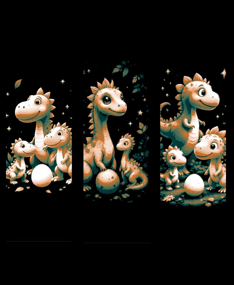 The playful side of Dinosaurs - Kids or Young at Heart Set of Bookmarks 3d model
