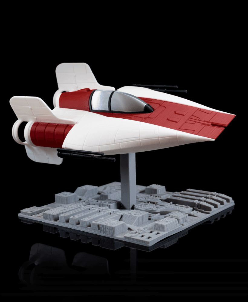 A-Wing over Death Star - Star Wars - No Supports, No AMS 3d model
