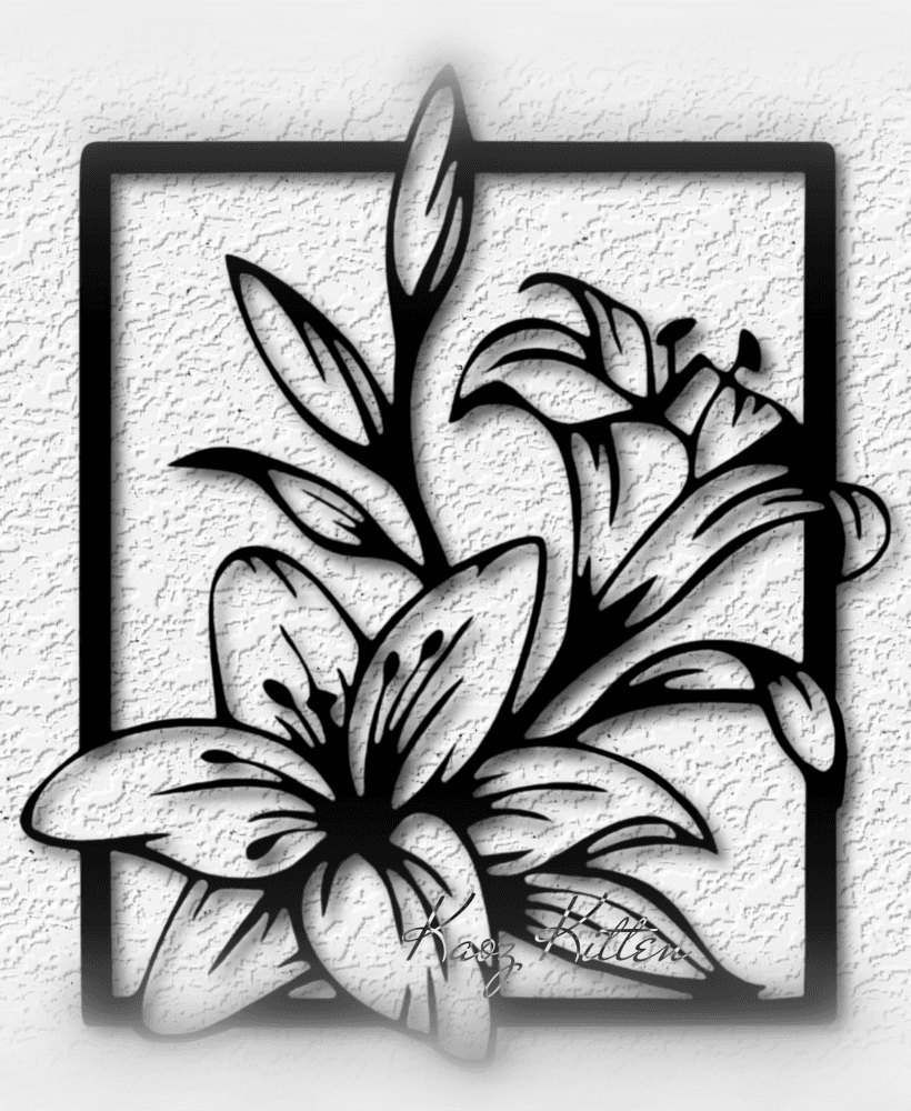 Easter lillies wall art flowers home decor 3d model
