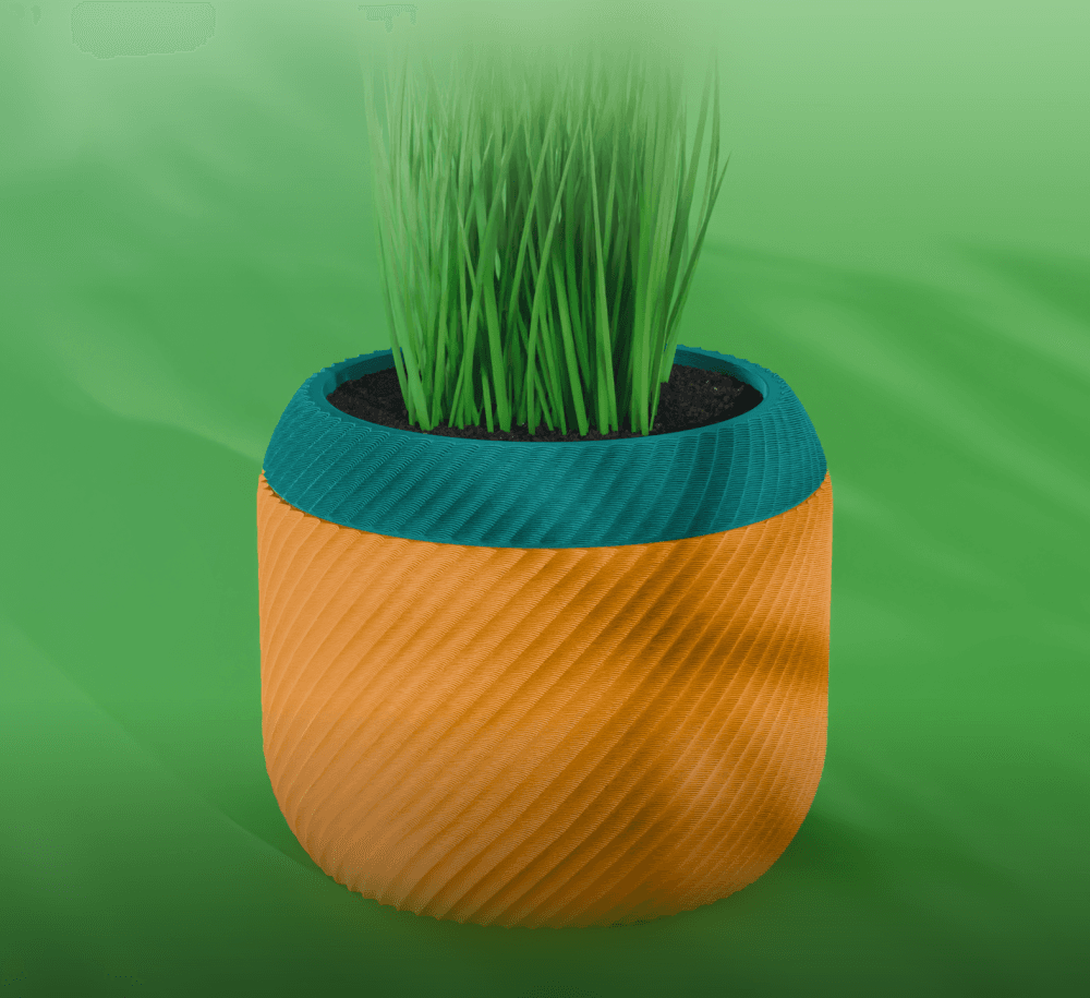 Sei Planter Pot, Scalloped Reverse Diagonal | Small, Medium, Large | Self Watering and Drip Tray 3d model