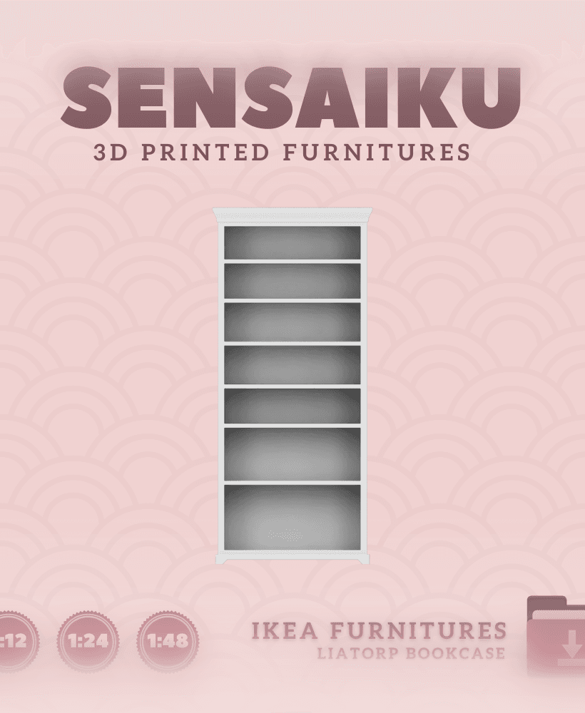 Miniature Replica 01. Liatorp Bookcase for Miniature Dollhouse IKEA 3D - IKEA 3D Print (1:12,24,48) 3d model