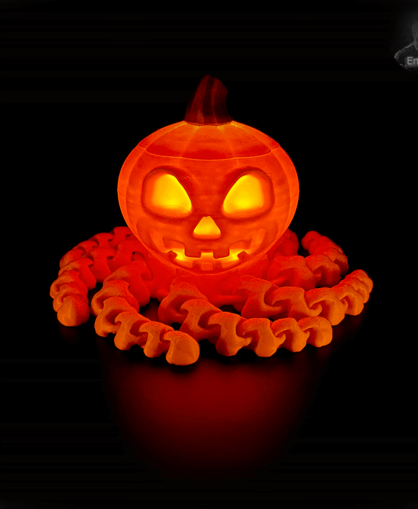 Pumptopus 2 - Print in place - halloween - Jack O Lantern 3d model
