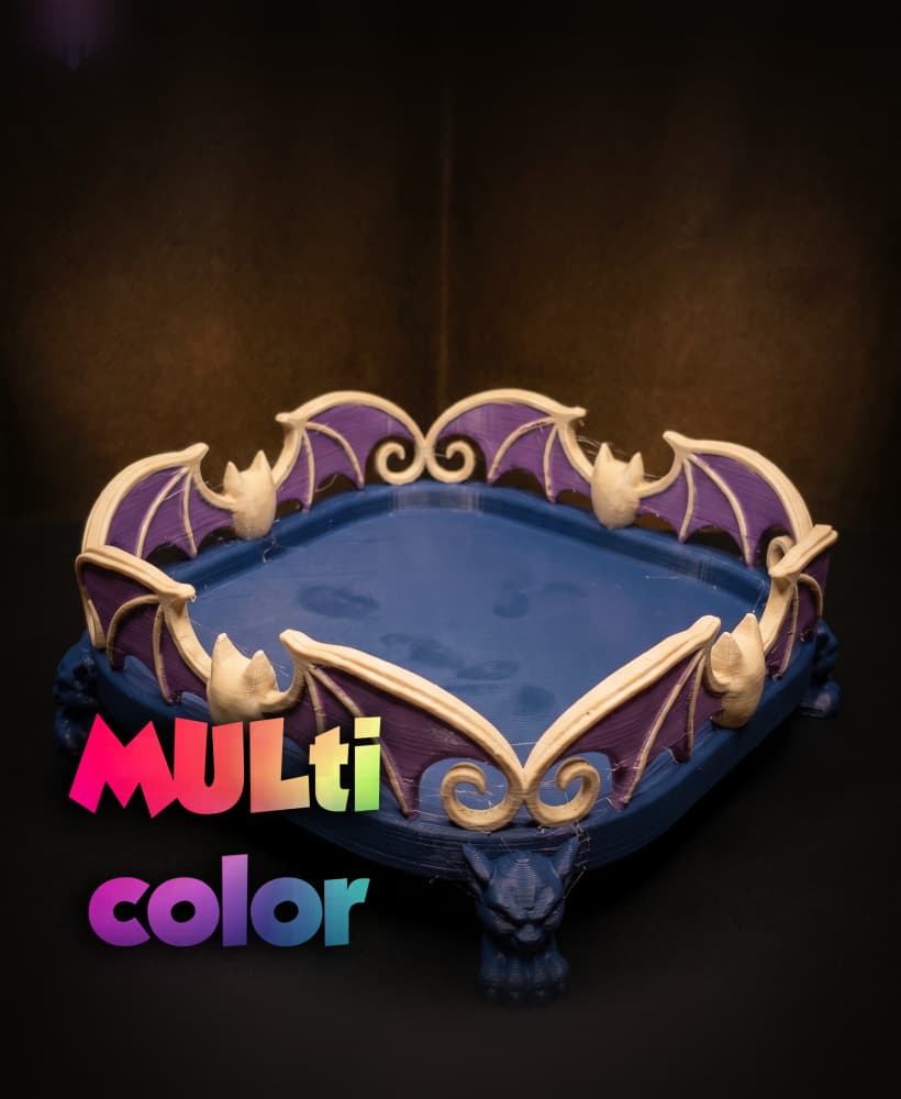 Gothic Bat Tray 3MF | Gothic Decor Multi-Color | Functional 3d model