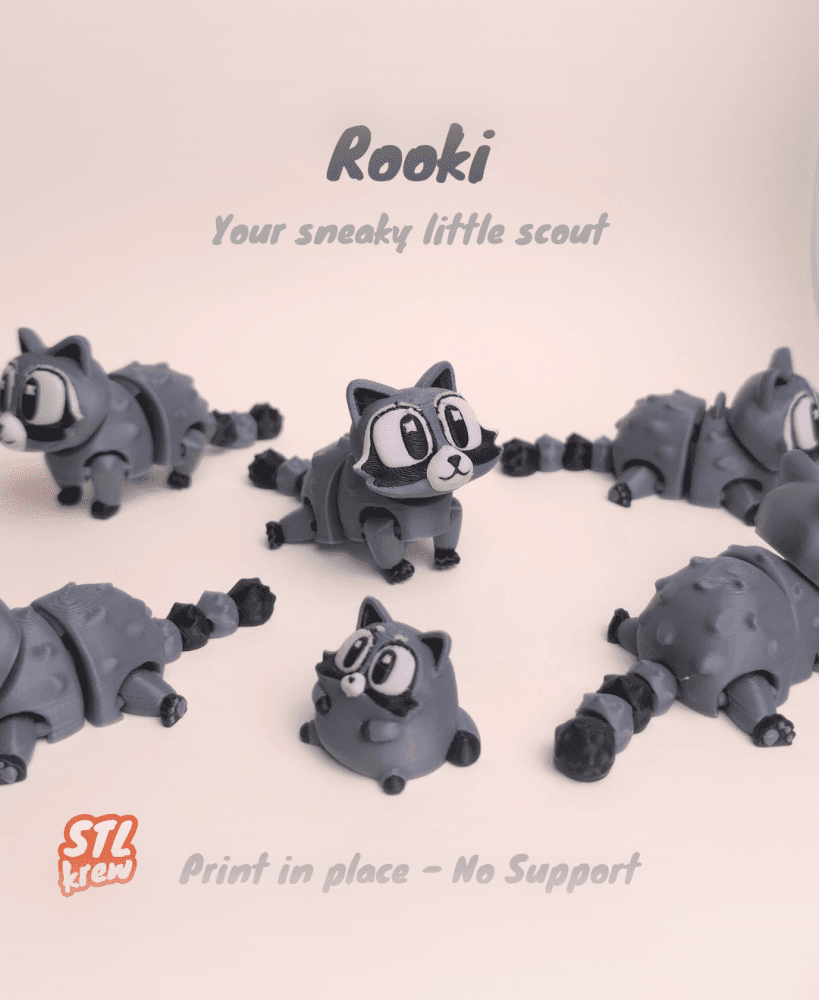 Cute articulated Raccoon - Rookie, no support 3d model