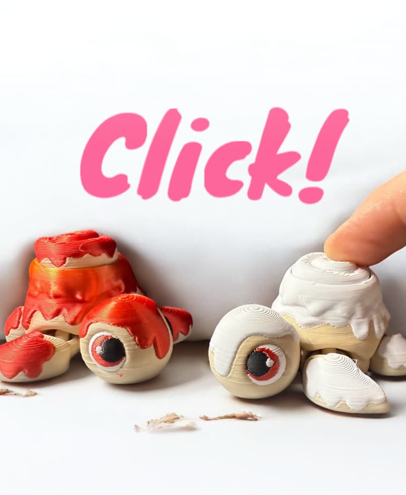 Cinnamon Roll Turtle Clicker Articulated Flexi 3d model