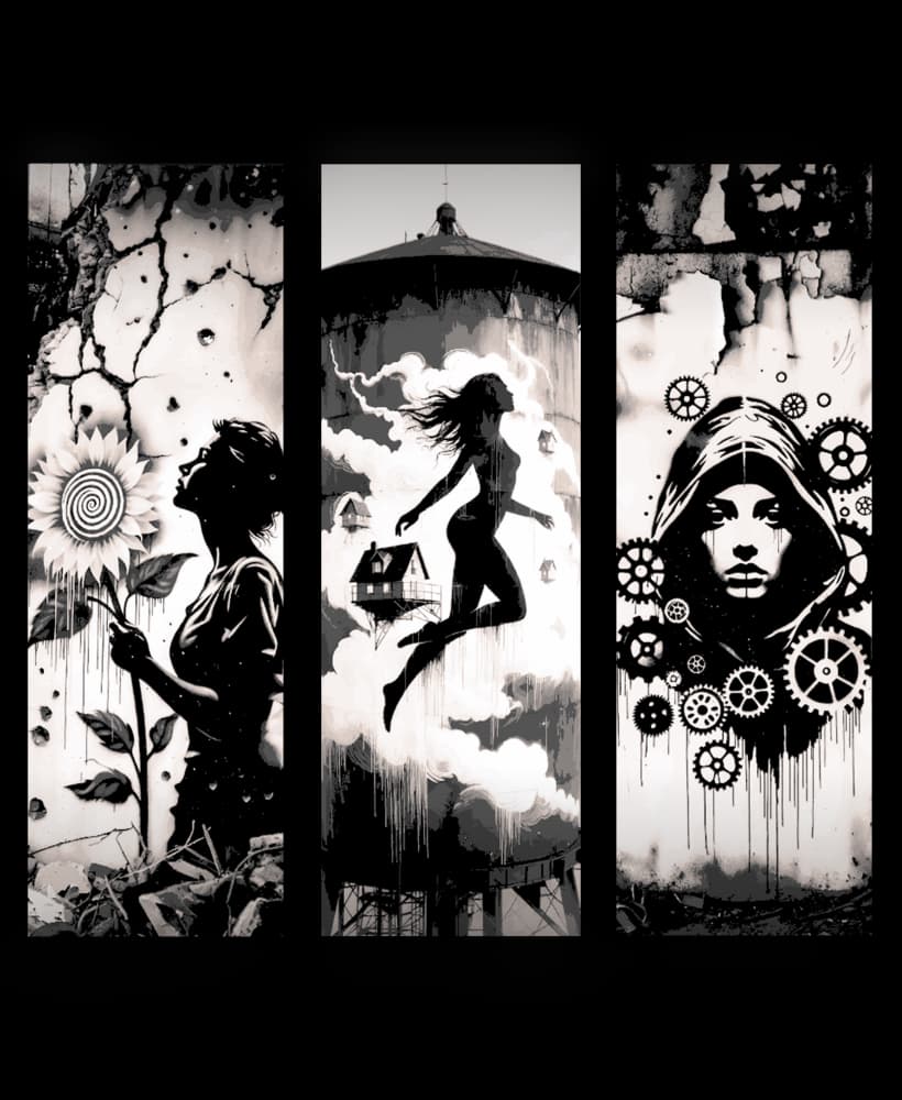 City Murals and Graffiti as Art - Set of bookmarks 3d model