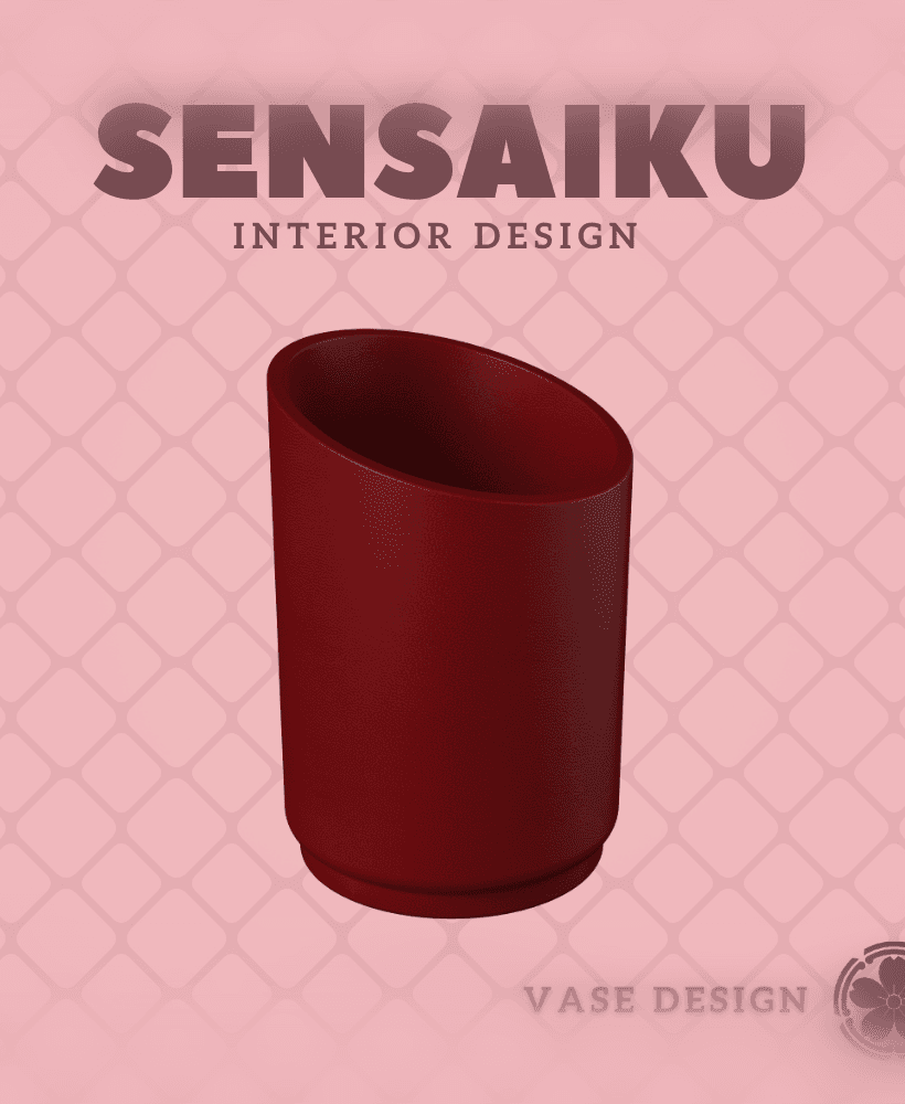 62. Cylinder Cut - V5 Custom Vase Design - Ikebana Home Decoration 3d model