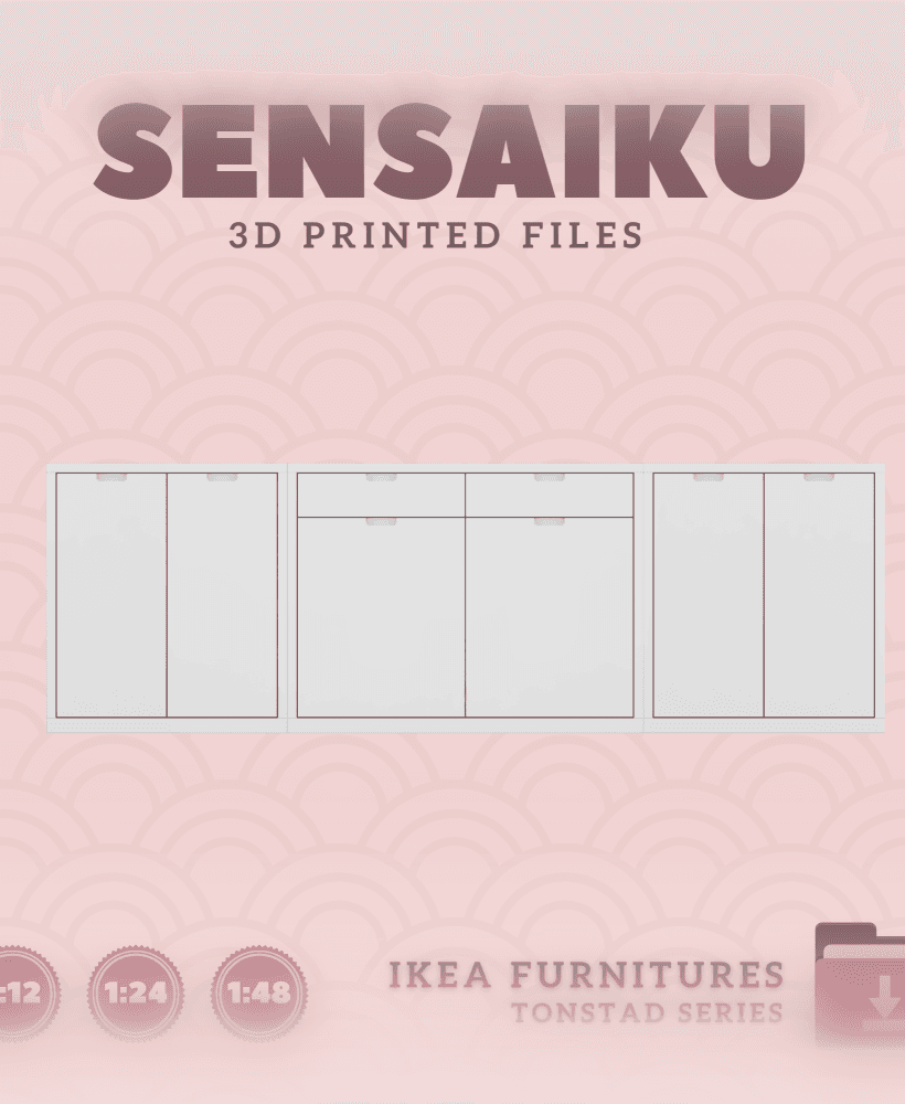 Miniature Replica 10. TONSTAD Storage Combination 01 for Miniature Dollhouse - IKEA - 3D Print Insta 3d model