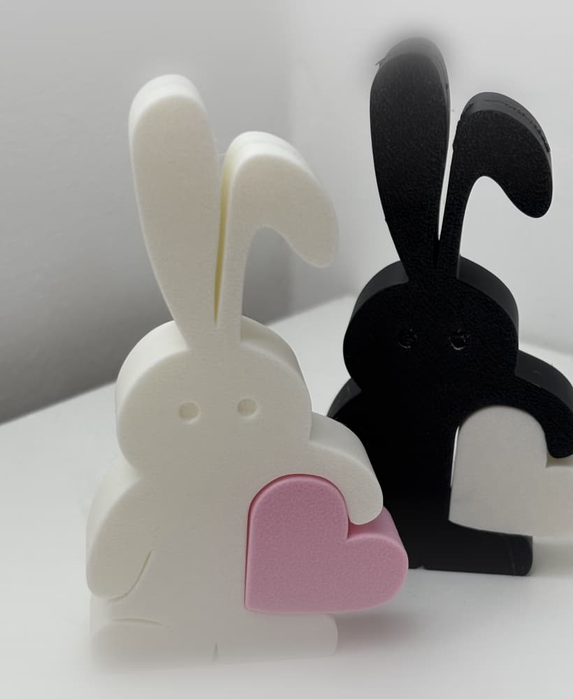 Valentine's Day Bunny Holding Heart - 3D Printable Gift 3d model