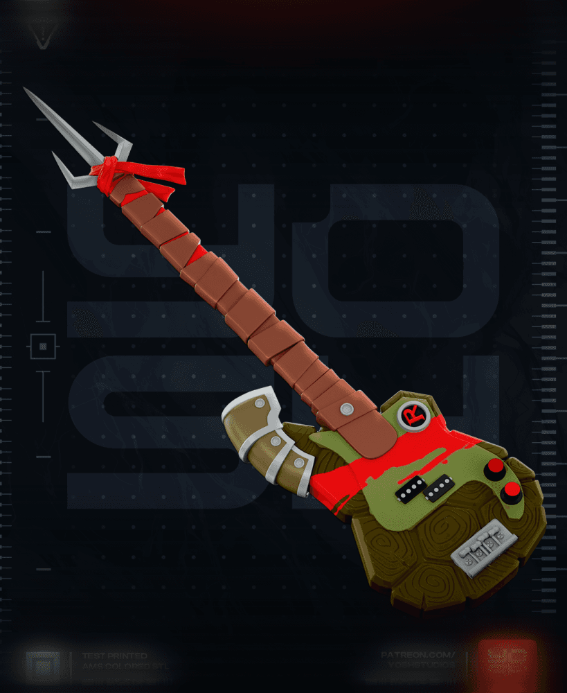 Red Turtle Guitar 3D Printer STL 3d model