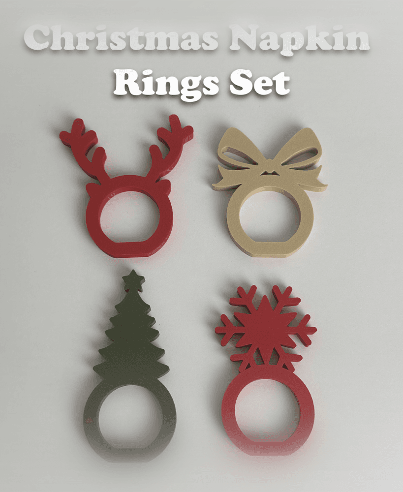 Christmas Napkin Rings Set 3d model