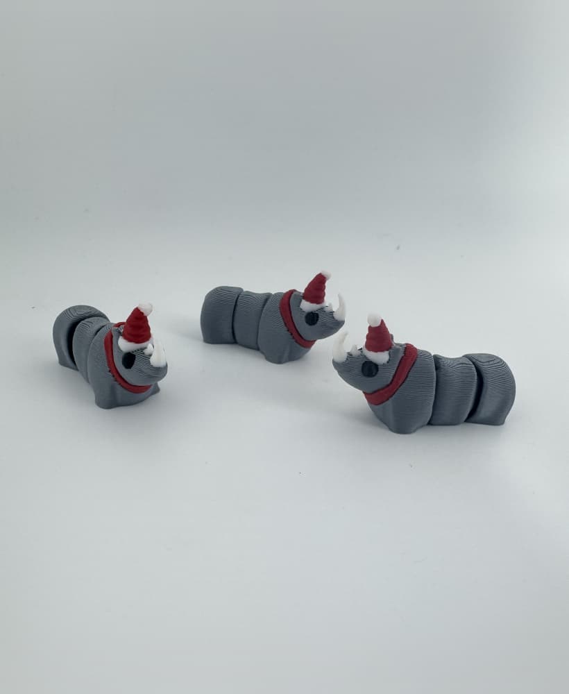 Articulated Xmas Rhinoceros (3MF included, No support) 3d model