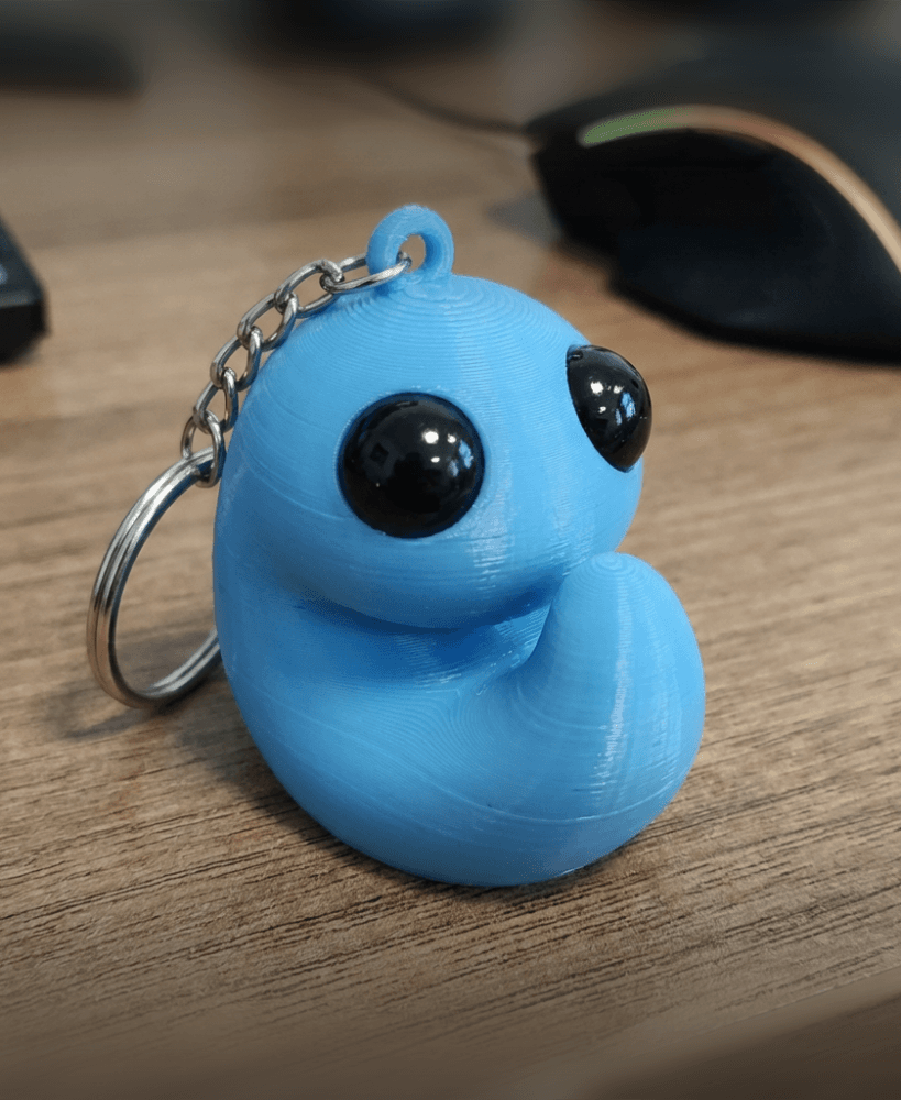 Cute Blue Slime Keychain | Easy Print RPG Gift 3d model