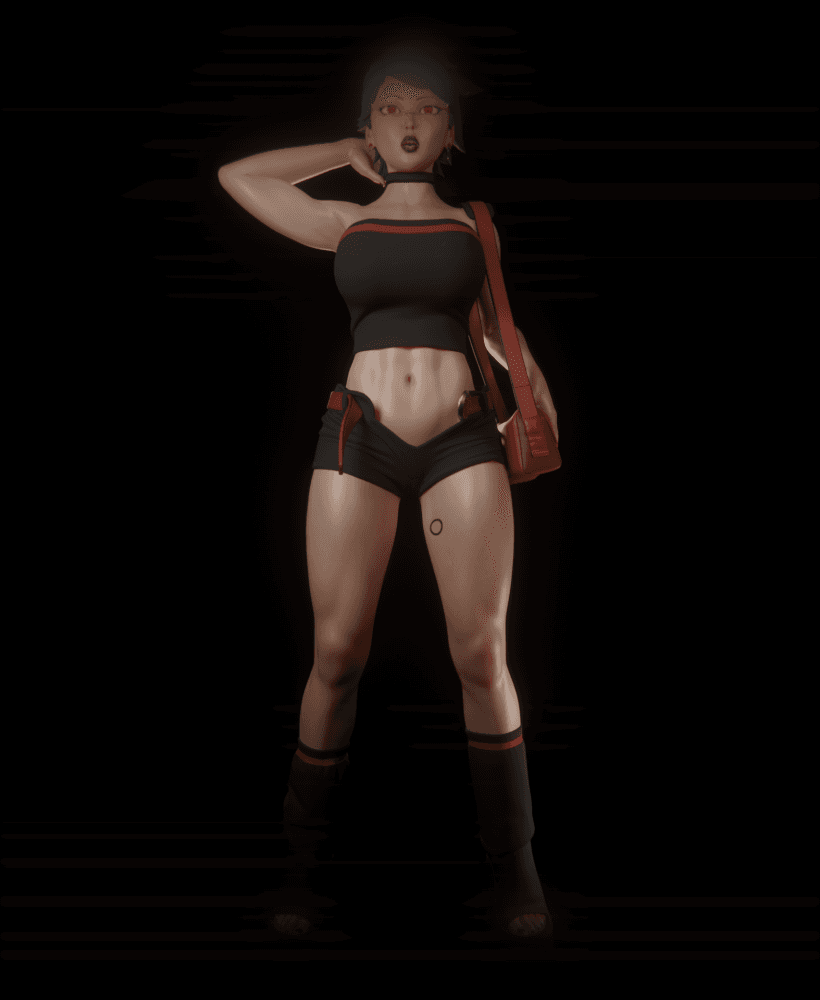 Cute Toon Woman Posing 3d model