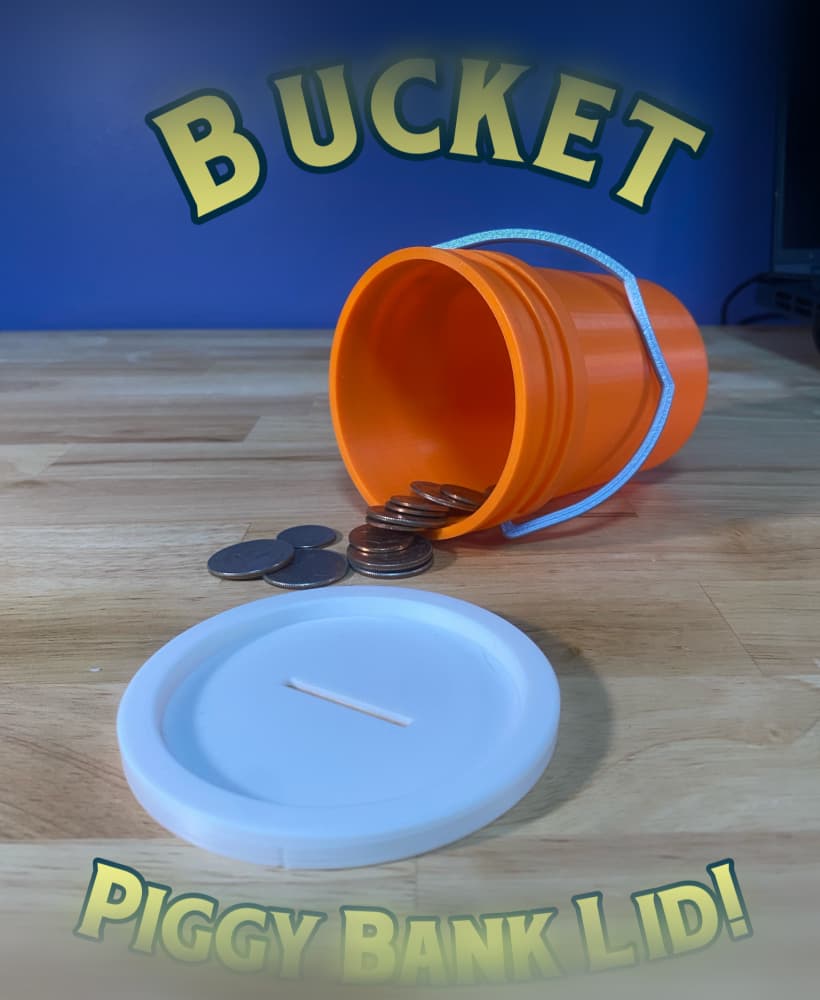 Bucket Piggy Bank Lid 3d model