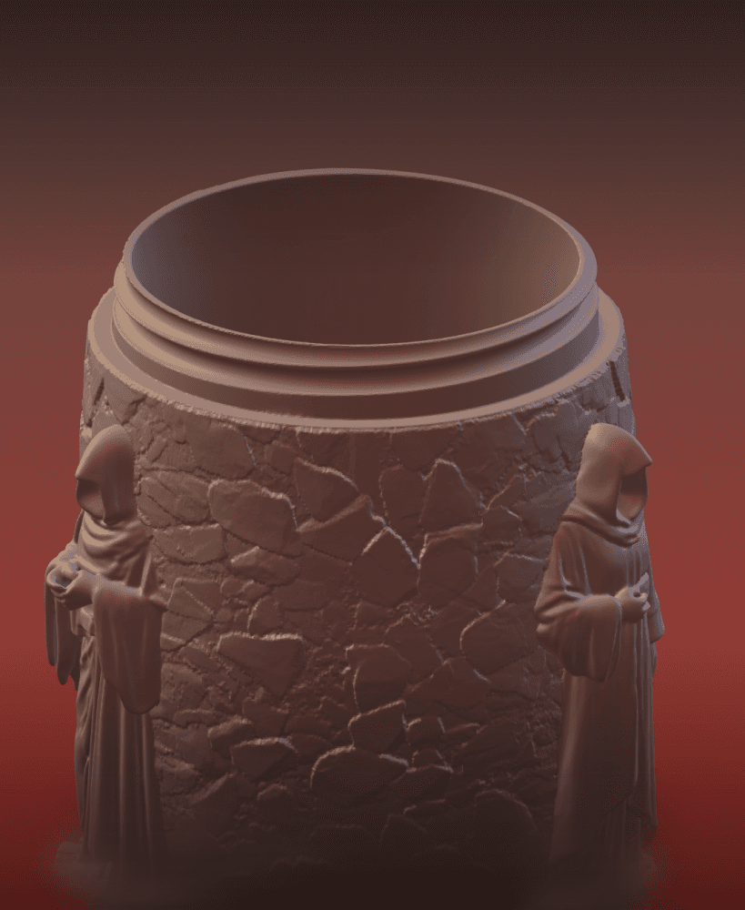 The Unholy Rollers dice tray and dice jar 3d model