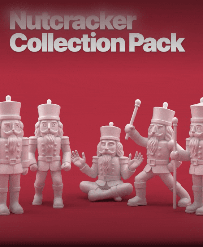 Nutcracker Collection Pack – 5 Classic Nutcracker STL & OBJ Models for 3D Printing 3d model