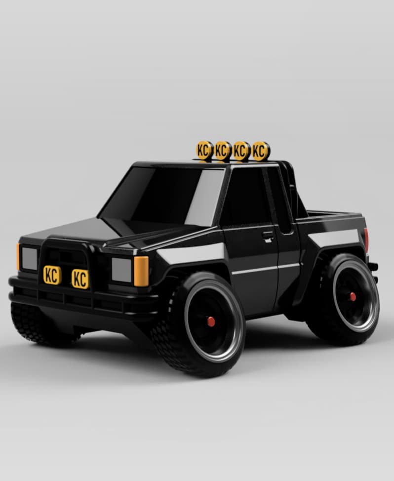 Tooned BTTF SR5 Pickup Truck 3d model
