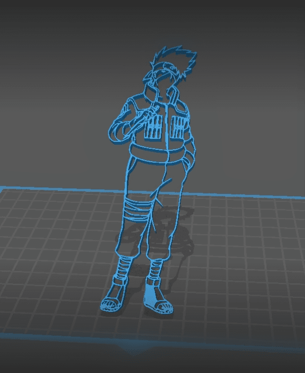 Silhouette Kakashi - Naruto Wall Art 3d model