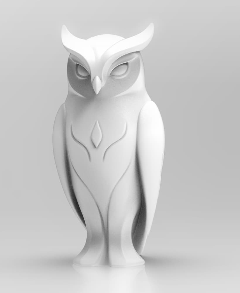 Mystical owl minimalist sculpture 3d model