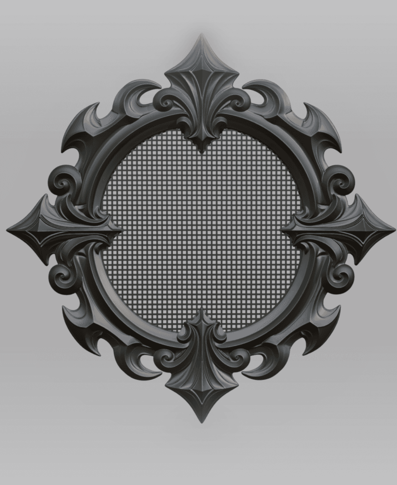Cross Stitch Gothic Frame – Ornate Needlework Display Hoop 3d model