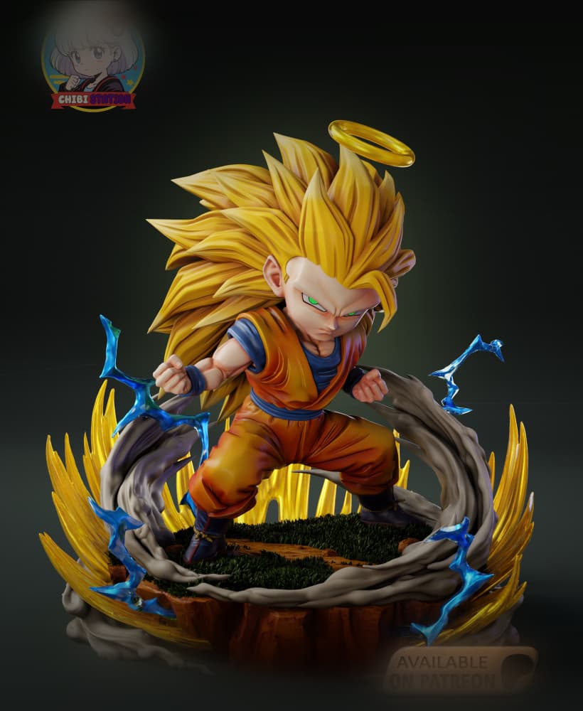 Goku SSJ3 Dragon Ball Z Chibi - Premium Collectible 3d model