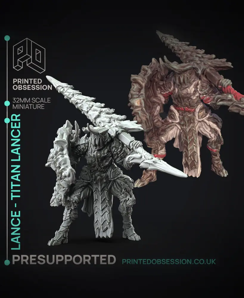 Lance - Gunlance and Lancer - Monster Hunting party - PRESUPPORTED - Illustrated and Stats - 32mm sc 3d model