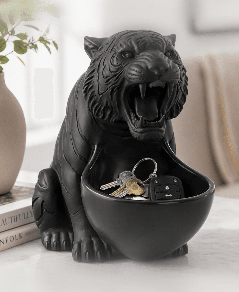 Roaring Tiger Key Holder STL – Valet Bowl & Entryway Organizer 3d model