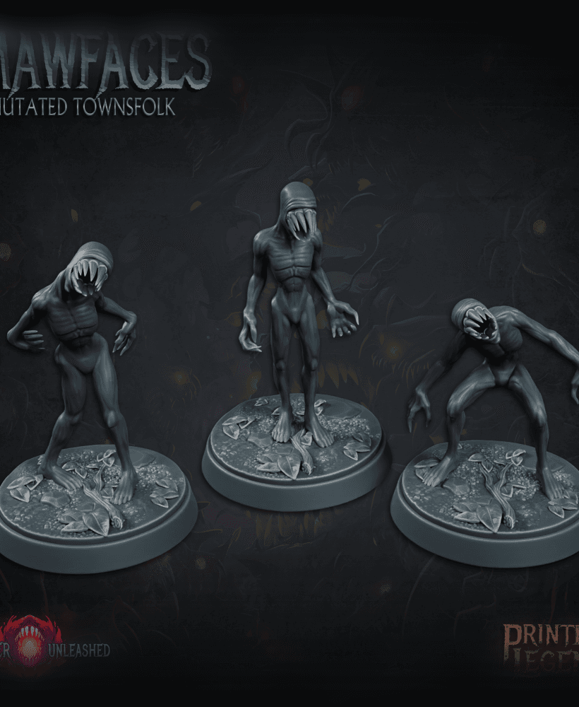 3x Mawfaces (25mm Bases) 3d model