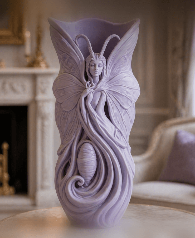 Lavender Butterfly Fairy Vase 3d model