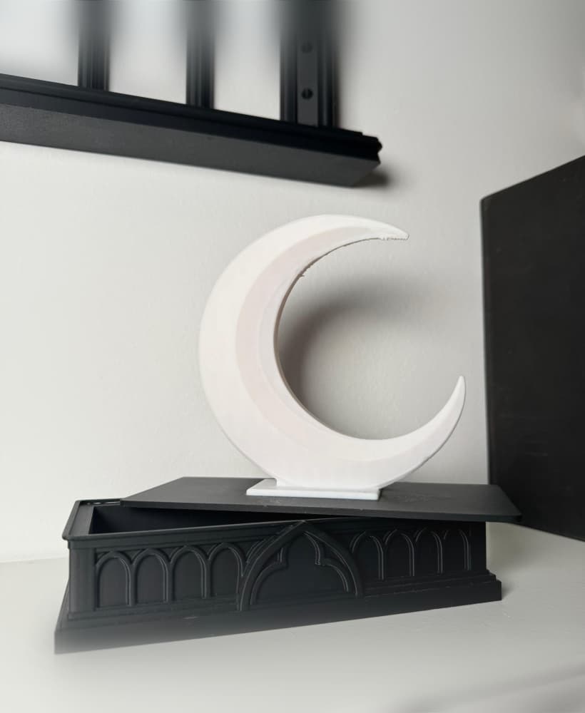 Crescent Moon Jewelry Box Gothic Home Decor Storage Box 3d model