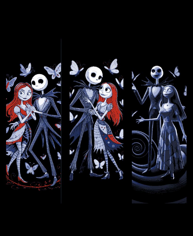 Fanart Depictions of Jack and Sally enjoying a midnight stroll among the Butterflies - Bookmarks 3d model