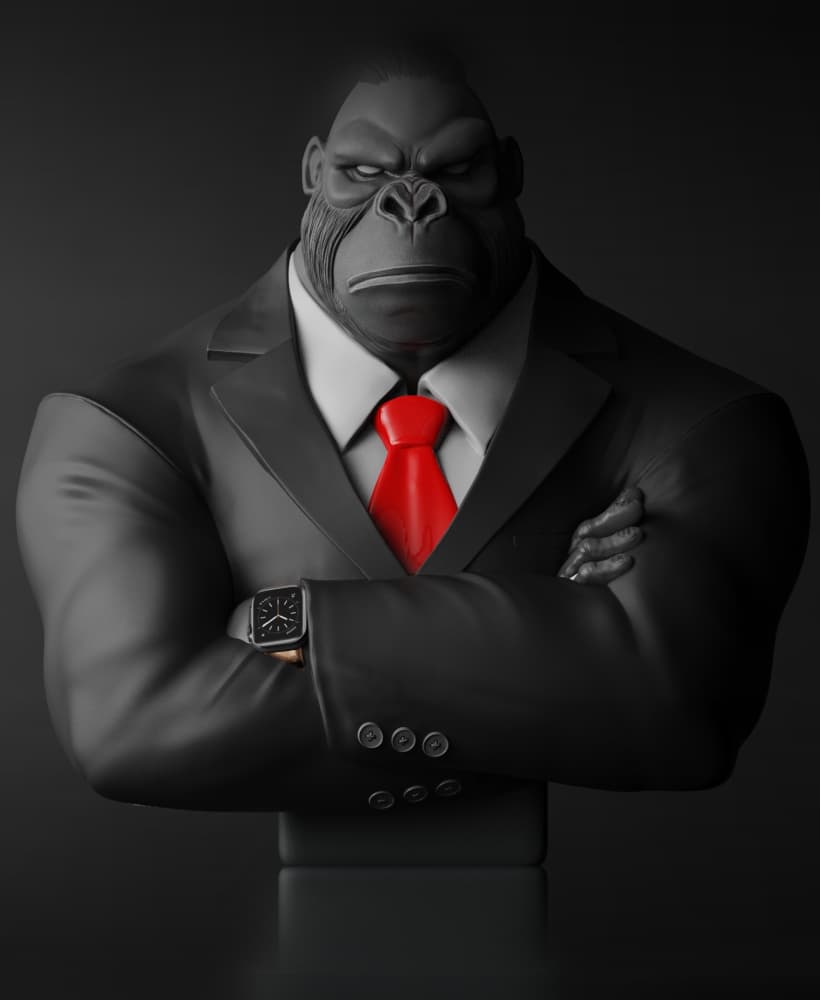 Gorilla Boss (Pre-Supported) 3d model