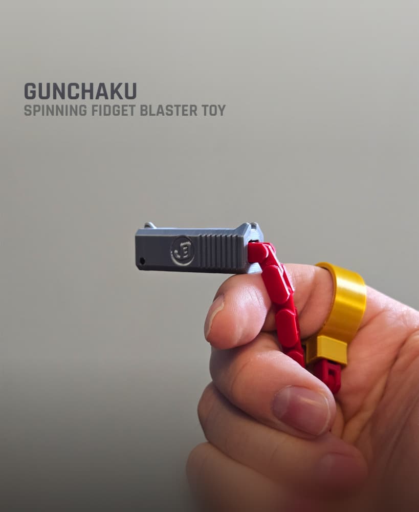 Gunchaku — Spinning Fidget Blaster Toy 3d model