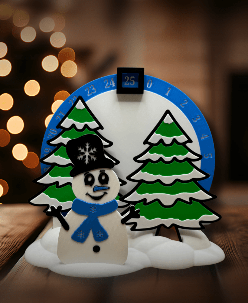 Snowman Countdown to Christmas Decor Holiday Home Decor 3d model