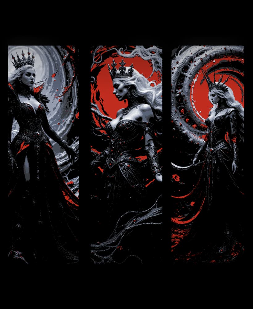 The Evil Red Queen and her bloody powers - Set of bookmarks 3d model