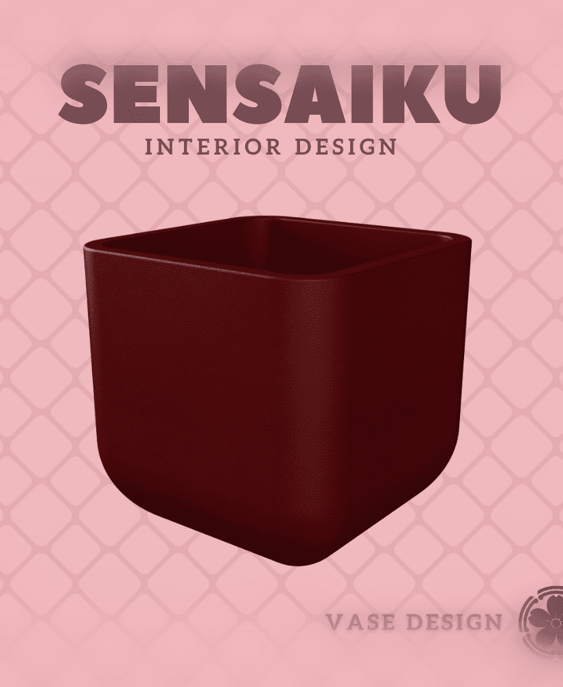 77. Rounded Cube 77 Custom Vase Design - Ikebana Home Decoration 3d model