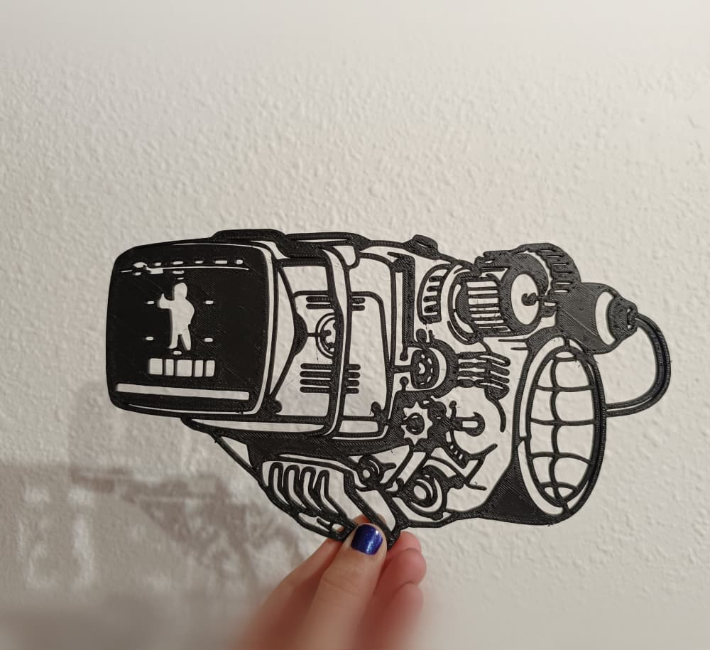 Pip-Boy Line Art Blueprint Style Wall Design | Fallout Universe 3d model