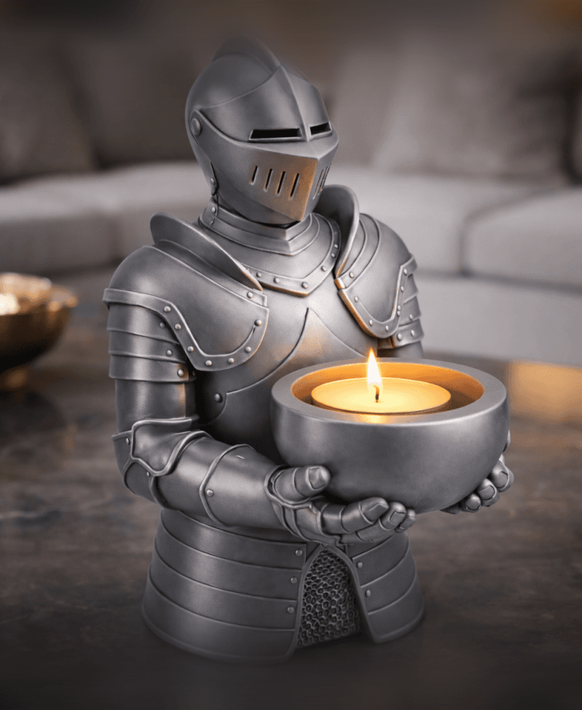 Knight Guardian Candle Holder STL | Medieval Fantasy Decor 3d model