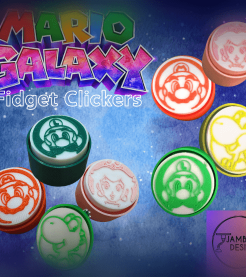 Mario Galaxy Fidget Clicker Keychains 3d model