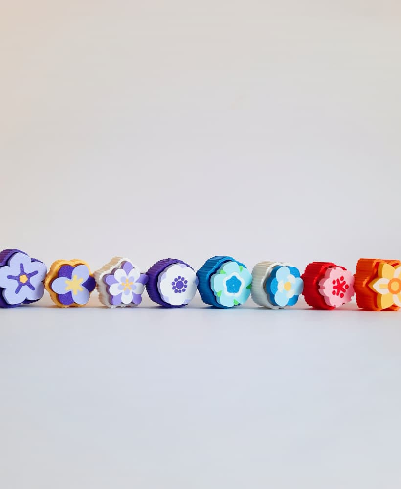 Cute Clicker Flowers Collection | No AMS | Print-in-place | Support-free 3d model