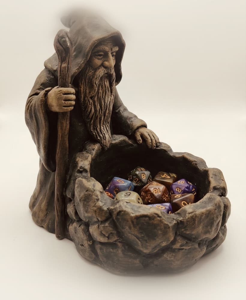 Wizard Dice Bowl - Sculpted Fantasy Mage Dice Holder for TTRPG & DND 3d model