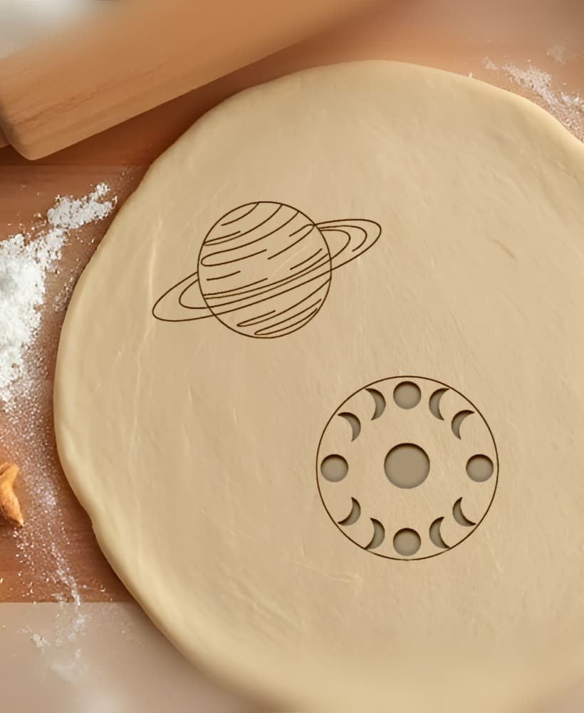 Planet And Moon Cookie Cutter, Biscuit Cutter 3d model