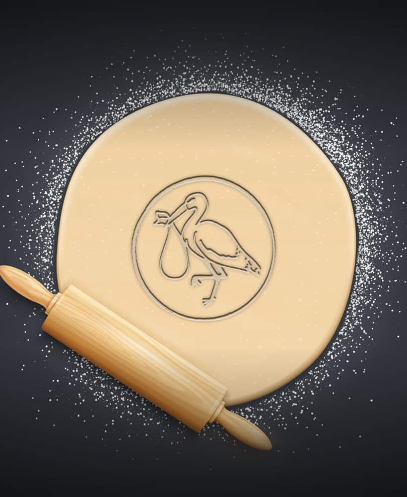 Stork Cookie Cutter, Biscuit Cutter 3d model