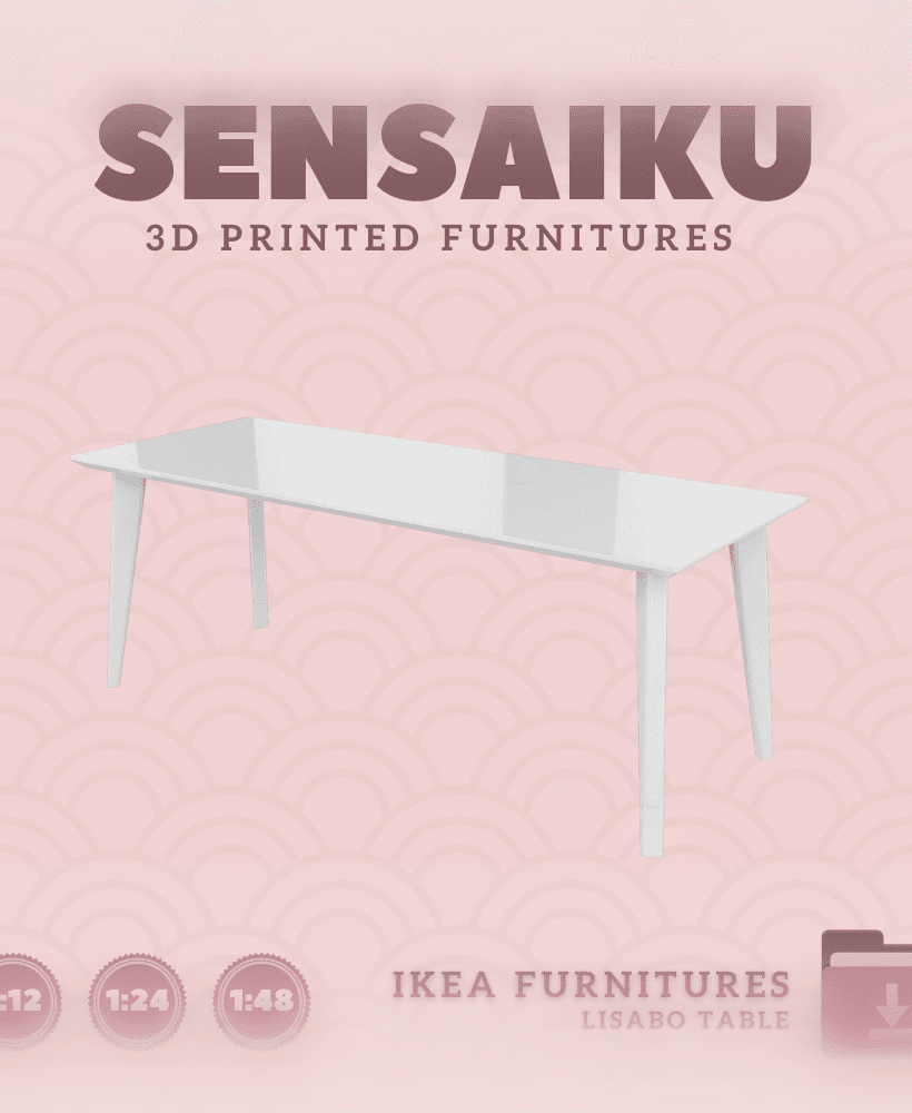 Miniature Replica 08. Lisabo Table V3 for Miniature Dollhouse IKEA 3D Print (1:12,24,48) 3d model