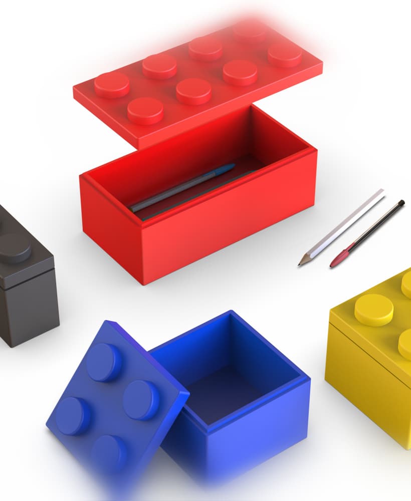 LEGO Organizer Set, 4 pcs Stackable Storage Container, LEGO Block, Modular Shelves, LEGO Brick Boxes 3d model