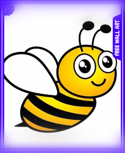 Cute Bee - FREE wall art 3d model