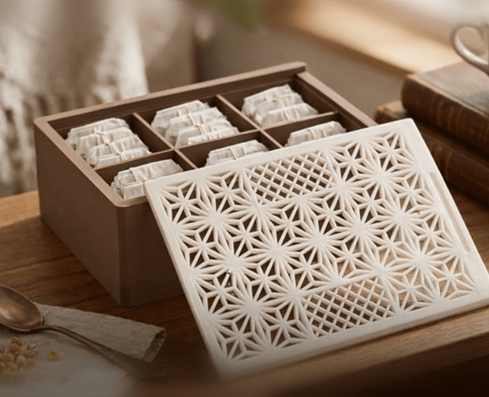 Lattice Pattern Tea Box - Divided Organizer 3d model